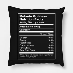 Melanin Goddess Nutrition Facts Pillow