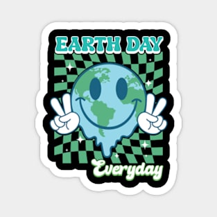 Earth Day Everyday Smile Face Hippie 54th Earth Day Anniversary Magnet