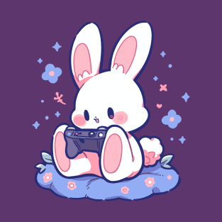 A tiny rabbit playing video games T-Shirt