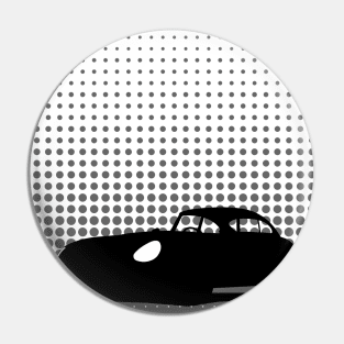 Monochrome Jaguar E-Type Pin