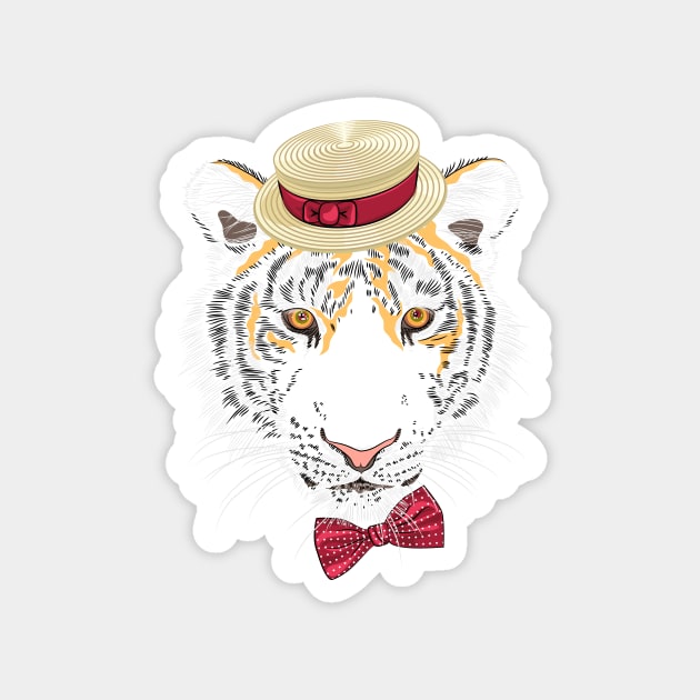 Hipster amur tiger Magnet by kavalenkava