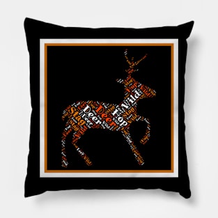 Deer Art Typography Pillow