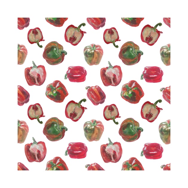 Bell pepper, paprika pattern,vegan by Mishka Barbie