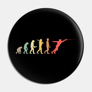 Retro Fencing Evolution Gift For Fencers Pin