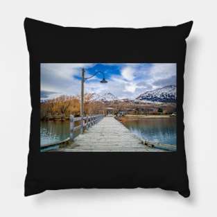 Down the wharf at Glenorchy, New Zealand Pillow