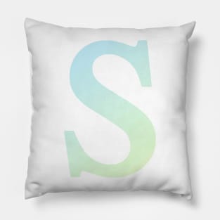 The Letter S Blue and Green Gradient Design Pillow