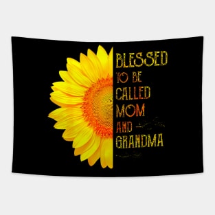 Blessed To Be Called Mom And Grandma Sunflower Mothers Day Tapestry