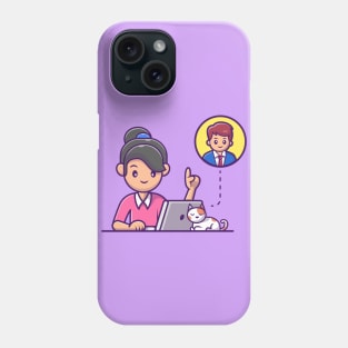 Women video call cartoon Phone Case