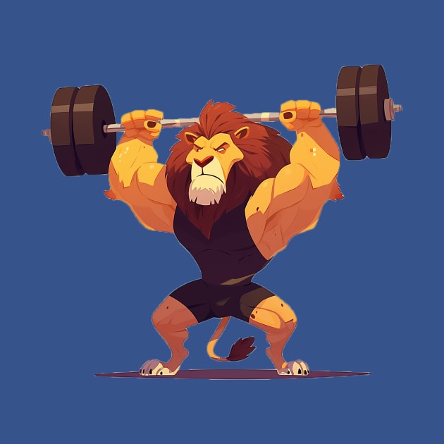 lion at gym by Stephanie Francoeur Art