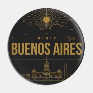 Buenos Aires Minimal Lineal Poster Pin