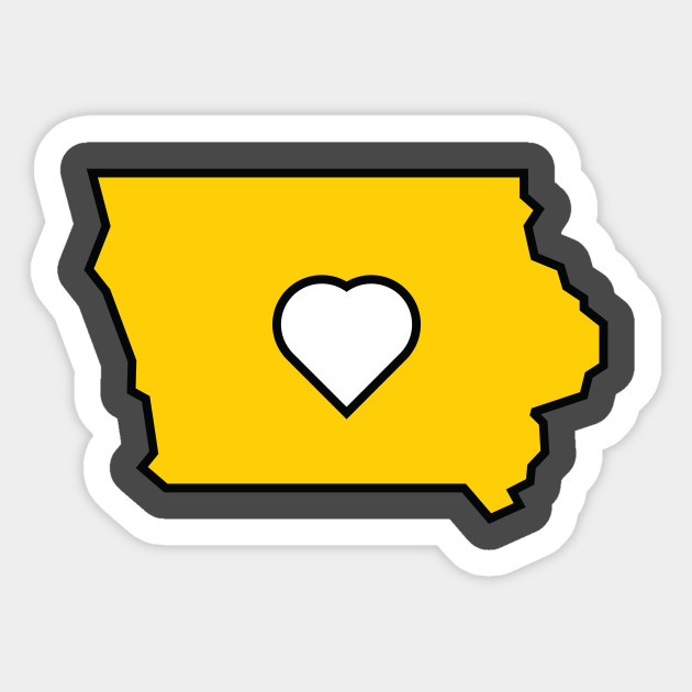 Love Iowa Iowa Hawkeyes Sticker Teepublic