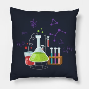 Chemistry Flat background Pillow