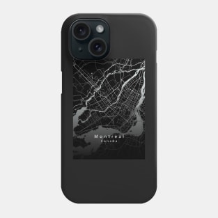 Montreal Canada City Map dark Phone Case