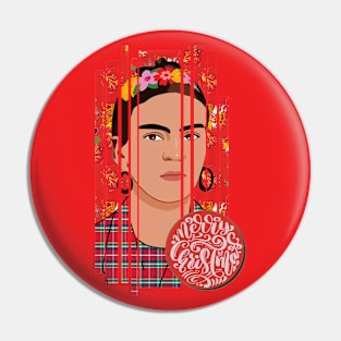 Frida Merry Christmas Pin