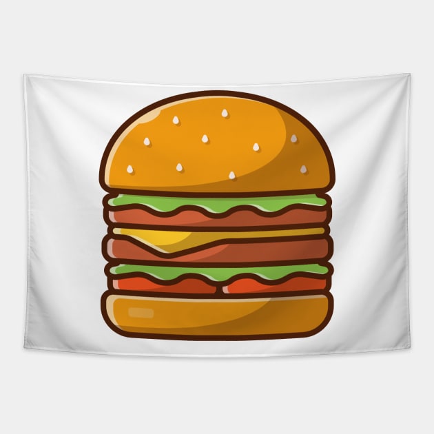 Big burger cartoon Tapestry by Catalyst Labs