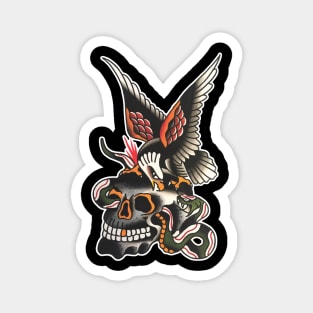 Eagle, Snake and Skull Tattoo Design Magnet