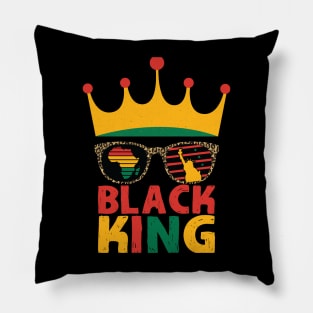 Young Black King Crown African American Kids Boys 1865 Juneteenth Pillow