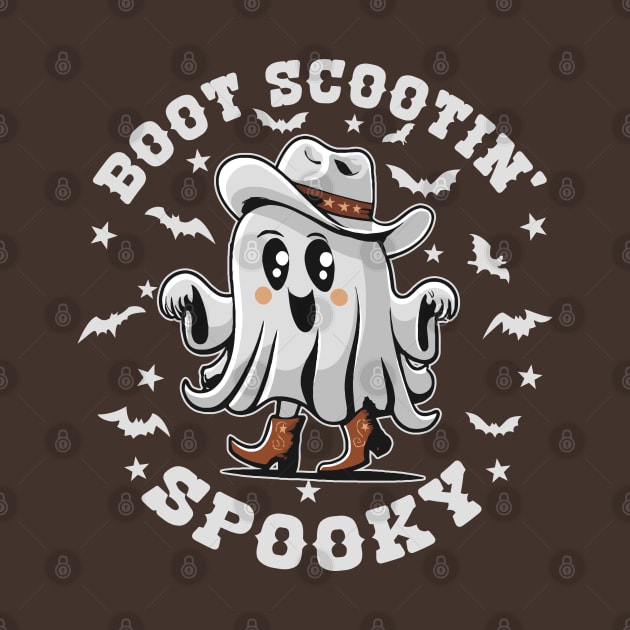 Cute Boot Scootin' Spooky Halloween Ghost Kid's Girls Halloween Western Country by TeeCreations