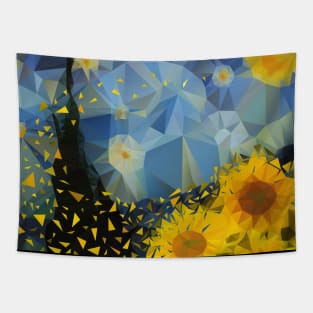 Starry Night Sunflower Geometric Art / Van Gogh Tapestry