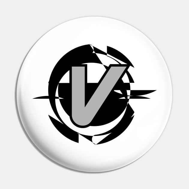 Futuristic Modern Letter V Pin by DepicSpirit