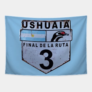 End of Ruta 3 road sign Tapestry