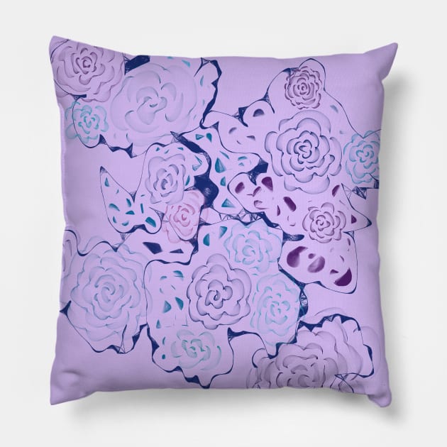 Blue Rose Group Pillow by LockeNLore