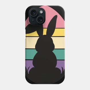 Easter Egg and Bunny Retro Sunset Phone Case