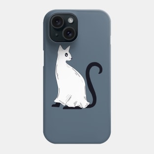 Mystery Ghost Cat With Dark Gray Background Phone Case