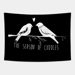 Winter quotes with cute birds design Tapestry