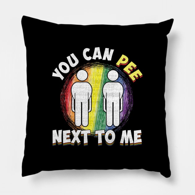 You can pee next to me Pillow by captainmood