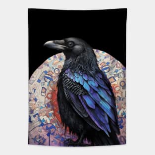 Crow Raven Corvid Birders Backyard Bird Watchers Tapestry