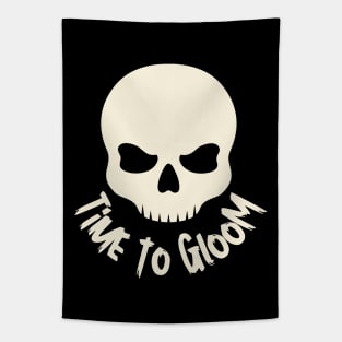 Time to Gloom with Skull Horror Design Tapestry