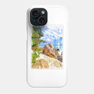 Seychelles Beach Rock Marker Sketch Phone Case