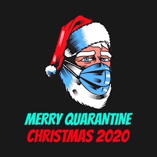 Merry Quarantine Christmas 2020 Santa Claus With Face Mask T-Shirt