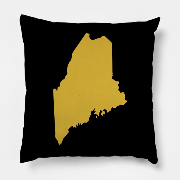 Maine state map Pillow by Wordandart