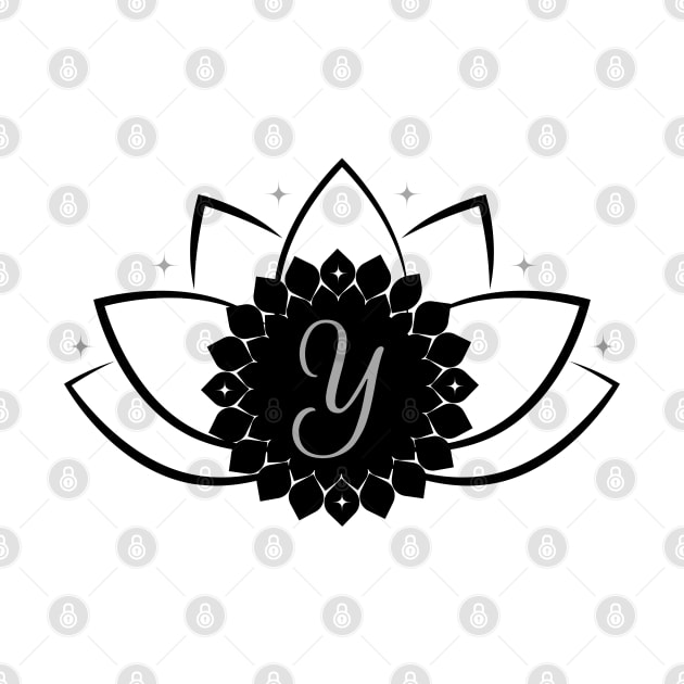 Y - Lotus Flower Monogram by Mazzlo Shop