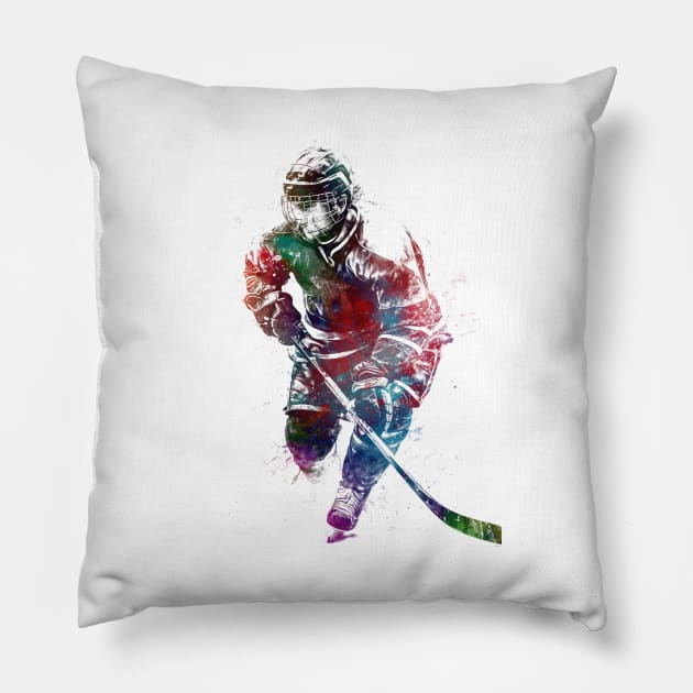 Hockey player #hockey #sport Pillow by JBJart