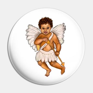 The Best Valentine’s Day Gift ideas 2022, Cupid.... baby angel holding an arrow - curly Afro Hair and gold arrow Pin