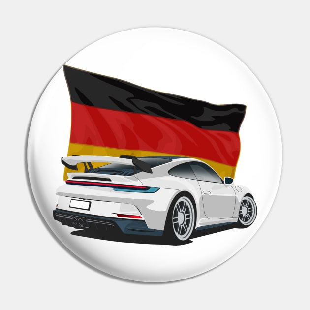 Porsche 911 gt3 German Flag Pin by Rebellion Store