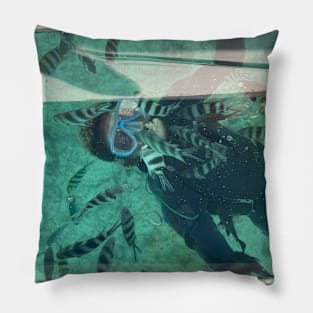 Scuba Diving Photographic Print Pillow