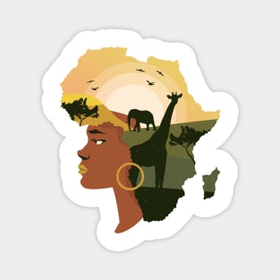 Feminist design for mother africa Magnet