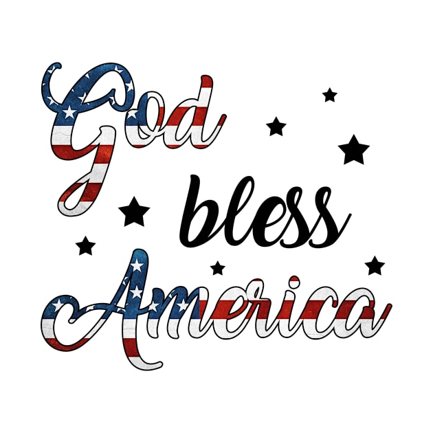 God Bless America Tshirt Patriotic Gift for Christians by Fowlerbg