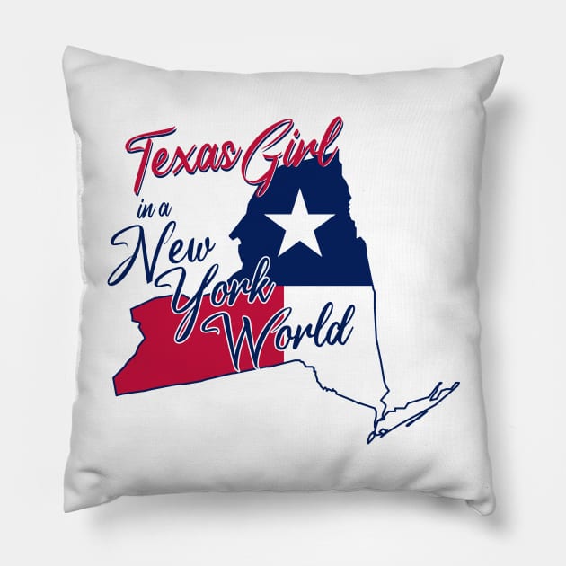 Texas Girl In A New York World Pillow by BRAVOMAXXX