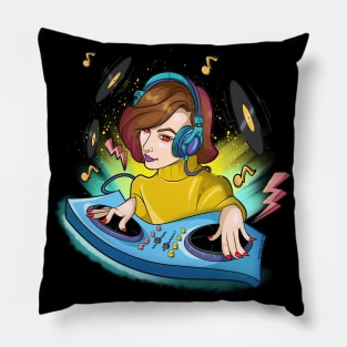 Devilish Girl Female Dj Pillow