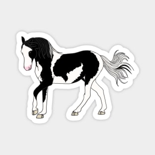 Black Tobiano Horse Magnet