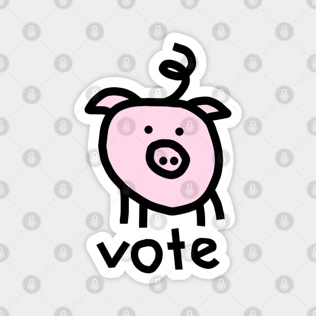 Vote Political Pig Magnet by ellenhenryart