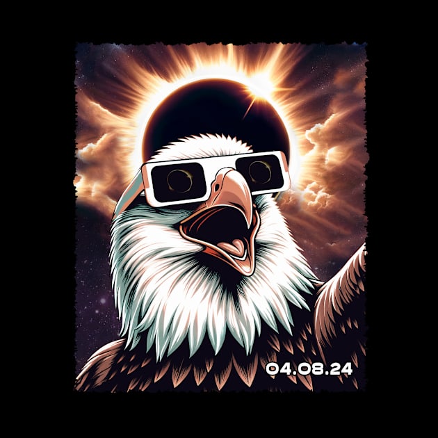 Solar Eclipse Eagle: Bold Tee Honoring the Mighty Eagle Spirit by ArtByJenX