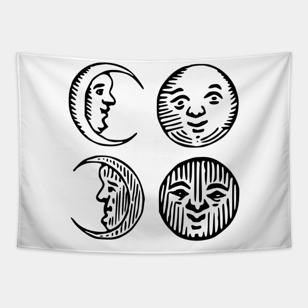 Moon Phases Tapestry by xam