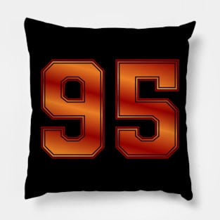 95 || Sports Wear || Number | Red Orange Pillow