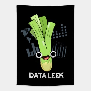 Data Leek Funny Computer Veggie Pun Tapestry